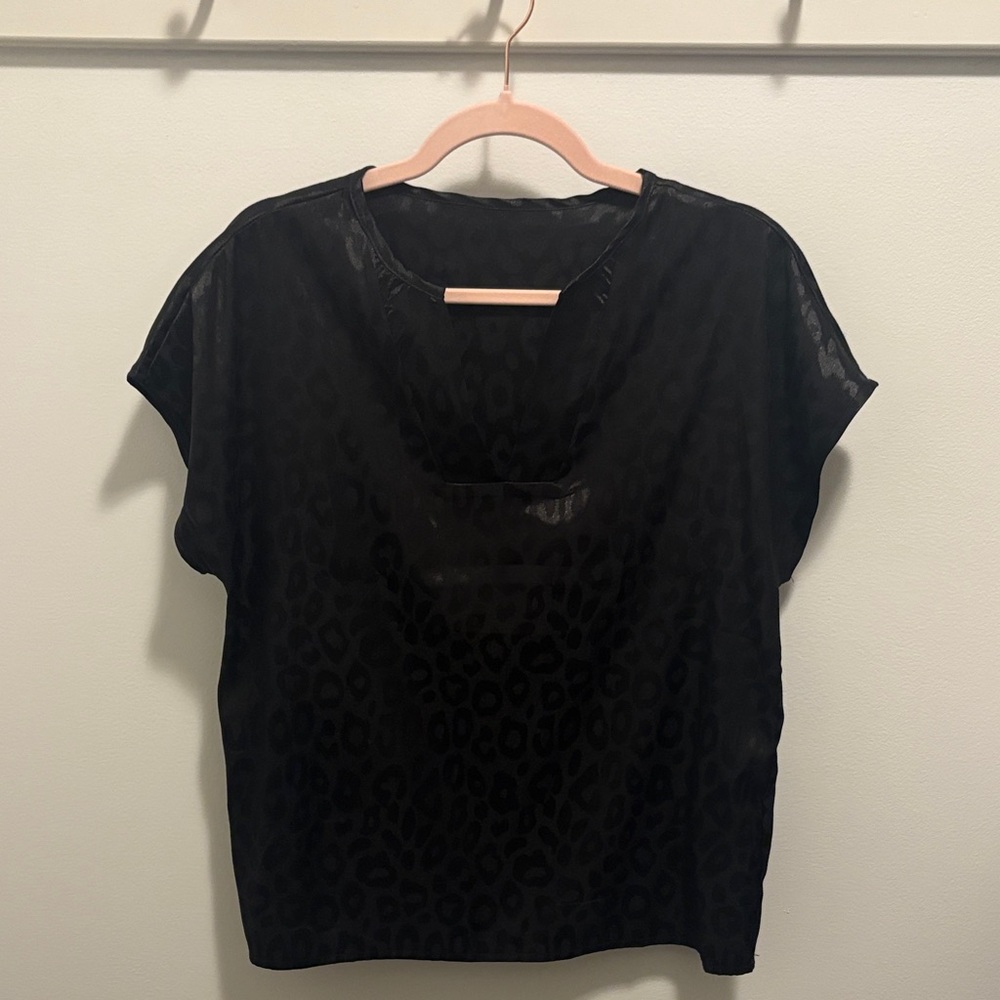 SHEIN Dark Leopard Patterned Blouse